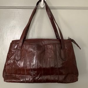 Vintage eel skin handbag purse, classic, artisan, 60s